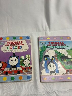 Vintage Lot of 2 Thomas The Tank Engine BOARD BOOKS Color, Opposites 1998